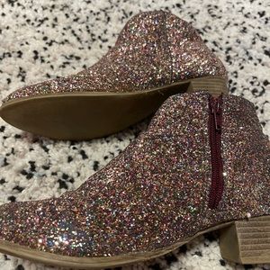 Old navy rainbow sparkle boots with small heel
